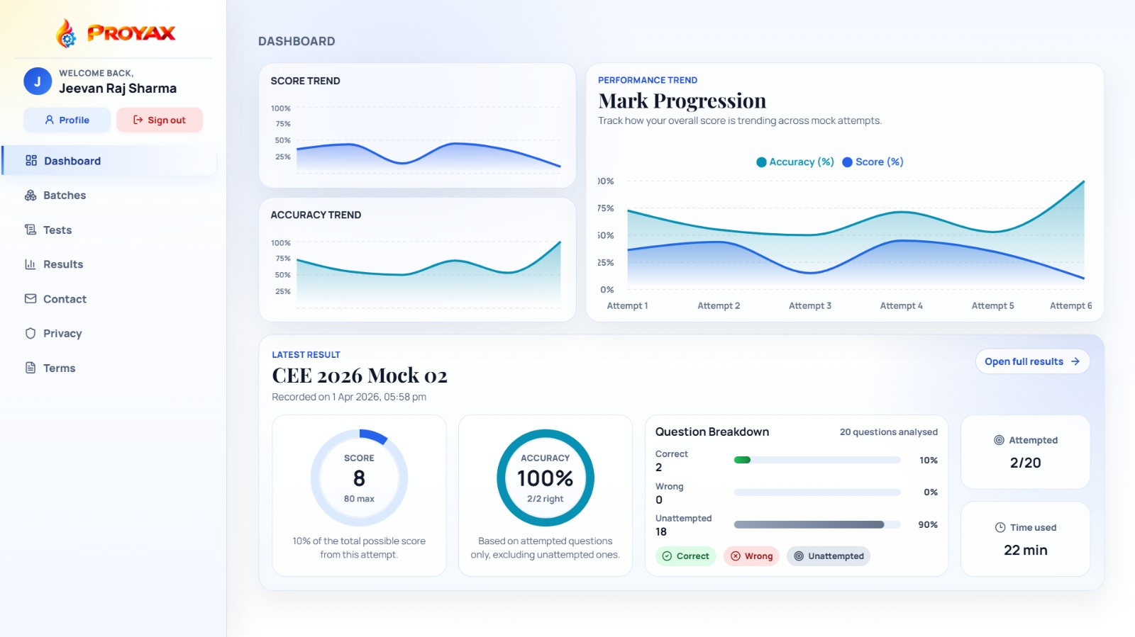 PROYAX Dashboard